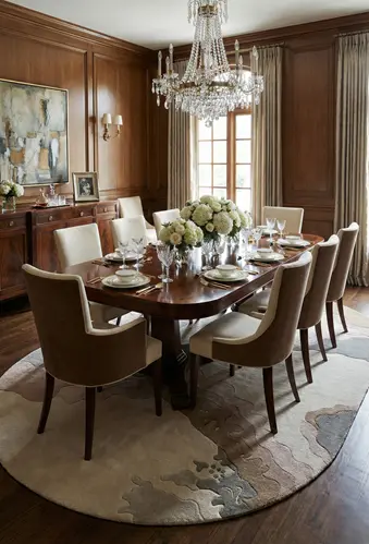 Formal dining room rug hospitality design