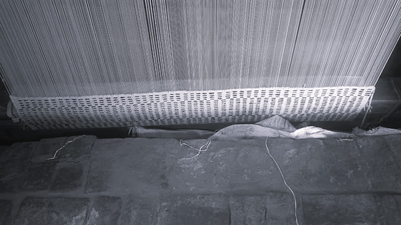 Vintage wooden carpet loom manufacturing process Bhadohi